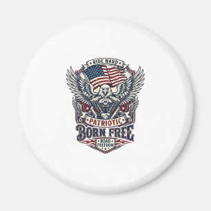 Patriotischer Adler Motorradfahrer Straßenfreiheit Magnet