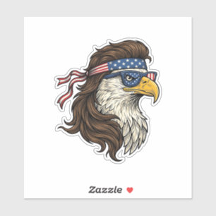 Patriotischer Adler-Mullet im Vintage-Stil Vektor Aufkleber