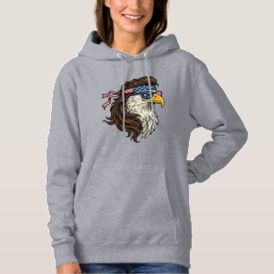 Patriotischer Adler-Mullet im Vintage-Stil Vektor  Hoodie