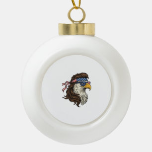 Patriotischer Adler-Mullet im Vintage-Stil Vektor  Keramik Kugel-Ornament
