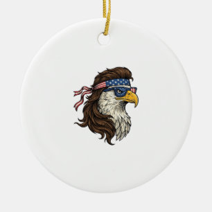 Patriotischer Adler-Mullet im Vintage-Stil Vektor  Keramik Ornament