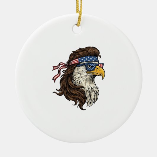Patriotischer Adler-Mullet im Vintage-Stil Vektor  Keramik Ornament (Vorne)