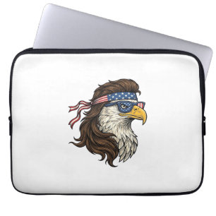 Patriotischer Adler-Mullet im Vintage-Stil Vektor Laptopschutzhülle