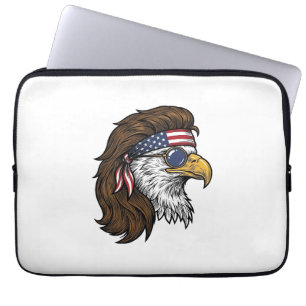 Patriotischer Adler-Mullet im Vintage-Stil Vektor Laptopschutzhülle