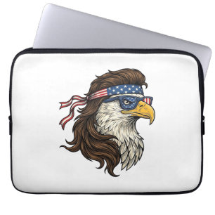 Patriotischer Adler-Mullet im Vintage-Stil Vektor Laptopschutzhülle
