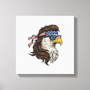 Patriotischer Adler-Mullet im Vintage-Stil Vektor  Leinwanddruck