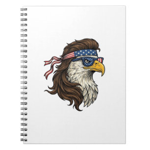 Patriotischer Adler-Mullet im Vintage-Stil Vektor  Notizblock