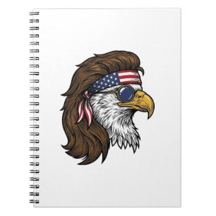 Patriotischer Adler-Mullet im Vintage-Stil Vektor  Notizblock