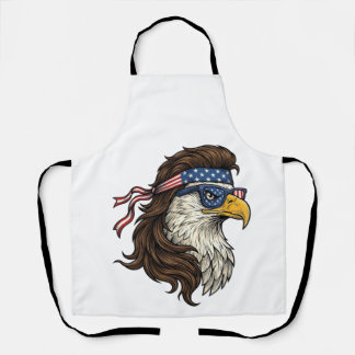Patriotischer Adler-Mullet im Vintage-Stil Vektor  Schürze