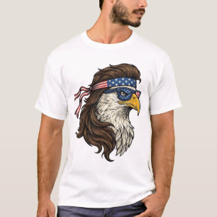 Patriotischer Adler-Mullet-Vintage-Stich-Vektor-De T-Shirt