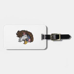 Patriotischer Adler-Mullet-Vintage-Stichvektor De Gepäckanhänger