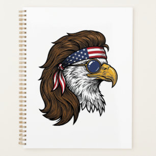 Patriotischer Adler-Mullet-Vintage-Stichvektor De Planer