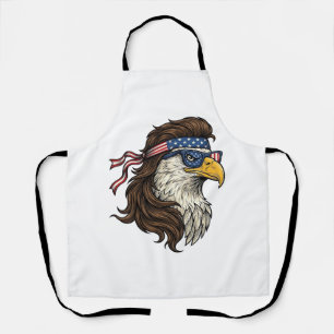 Patriotischer Adler-Mullet-Vintage-Stichvektor De Schürze