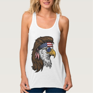 Patriotischer Adler-Mullet-Vintage-Stichvektor De Tank Top