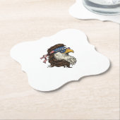 Patriotischer Adler-Mullet-Vintage-Stichvektor De Untersetzer (angewinkelt)