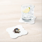 Patriotischer Adler-Mullet-Vintage-Stichvektor De Untersetzer (Vor Ort)