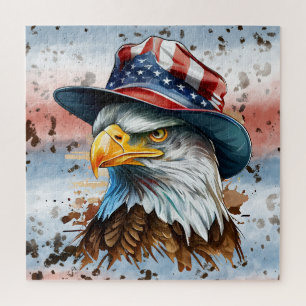 Patriotischer Adler Rot Weiß Blau Amerika Puzzle