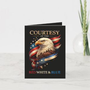 Patriotischer Adler Rot Weiß und Blau Vintage Feiertagskarte