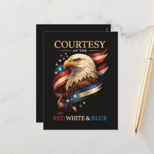 Patriotischer Adler Rot Weiß und Blau Vintage  Feiertagspostkarte