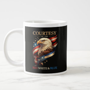 Patriotischer Adler Rot Weiß und Blau Vintage Jumbo-Tasse