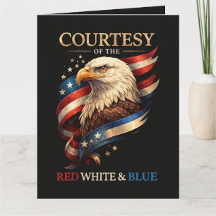 Patriotischer Adler Rot Weiß und Blau Vintage  Karte