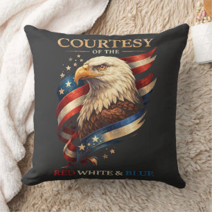 Patriotischer Adler Rot Weiß und Blau Vintage  Kissen
