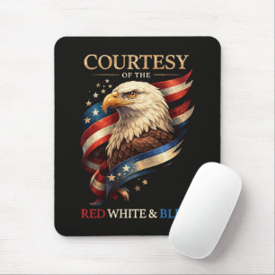 Patriotischer Adler Rot Weiß und Blau Vintage Mousepad