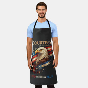 Patriotischer Adler Rot Weiß und Blau Vintage Schürze