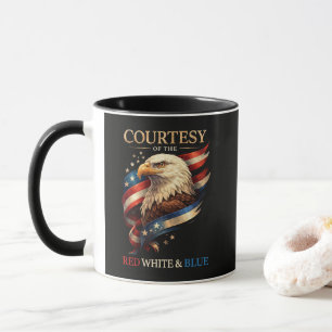 Patriotischer Adler Rot Weiß und Blau Vintage Tasse