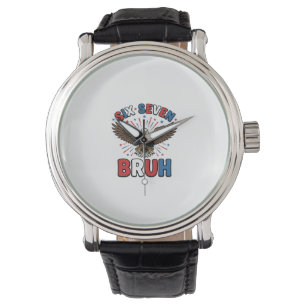 Patriotischer Adler Sechs Sieben Bruh Vektordesign Armbanduhr