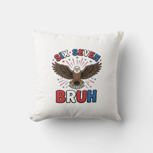 Patriotischer Adler Sechs Sieben Bruh Vektordesign Kissen