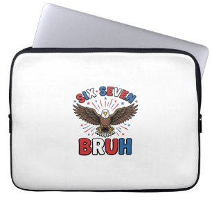 Patriotischer Adler Sechs Sieben Bruh Vektordesign Laptopschutzhülle
