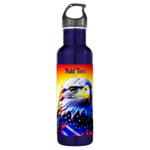Patriotischer Adler und amerikanische Flagge Perso Edelstahlflasche