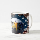 Patriotischer Adler und Flag Keramik Kaffee Tasse (VorderseiteRechts)