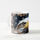 Patriotischer Adler und Flag Keramik Kaffee Tasse (Vorderseite Links)