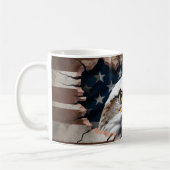 Patriotischer Adler und Flag Keramik Kaffee Tasse (Links)