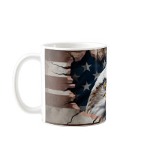 Patriotischer Adler und Flag Keramik Kaffee Tasse
