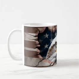 Patriotischer Adler und Flag Keramik Kaffee Tasse