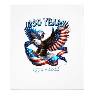 Patriotischer Adler und Flagge 250 Jahre 1776-2026 Fotodruck