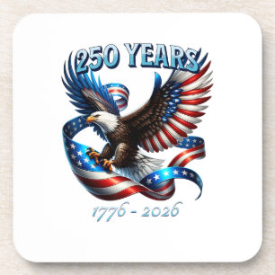 Patriotischer Adler und Flagge 250 Jahre 1776-2026 Getränkeuntersetzer