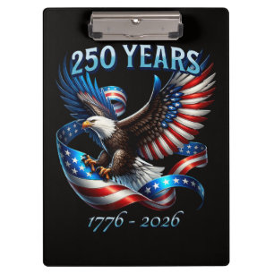 Patriotischer Adler und Flagge 250 Jahre 1776-2026 Klemmbrett