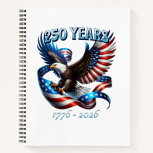 Patriotischer Adler und Flagge 250 Jahre 1776-2026 Notizblock