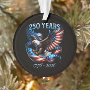 Patriotischer Adler und Flagge 250 Jahre 1776-2026 Ornament