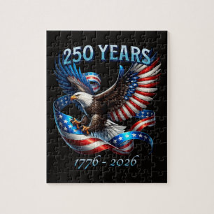Patriotischer Adler und Flagge 250 Jahre 1776-2026 Puzzle