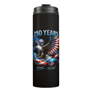 Patriotischer Adler und Flagge 250 Jahre 1776-2026 Thermosbecher