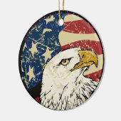 Patriotischer Adler und Flagge Keramik Ornament (Links)