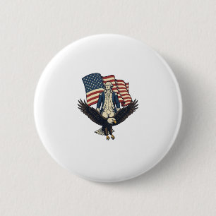Patriotischer Adler und kolonialer General Vintage Button