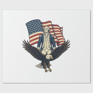 Patriotischer Adler und kolonialer General Vintage Geschenkpapier