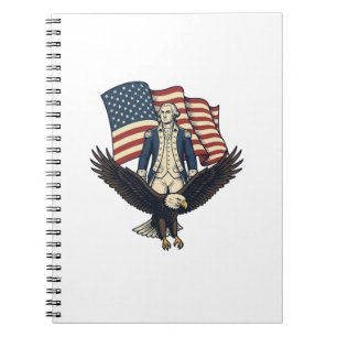 Patriotischer Adler und kolonialer General Vintage Notizblock