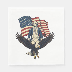 Patriotischer Adler und kolonialer General Vintage Serviette